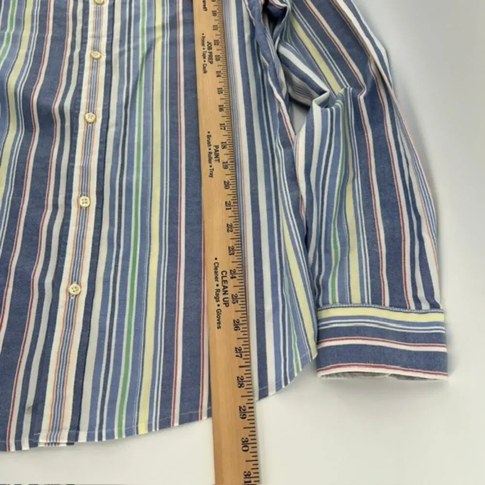 Polo Ralph Lauren Classic Fit Button Down Oxford Shirt Mens L Striped Preppy Y2K